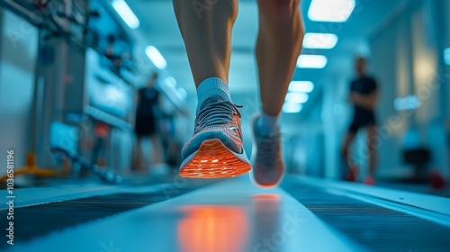Movement and performance monitoring of runner in biomechanical l, Generative AI