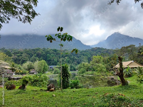 Cloudy mountain view