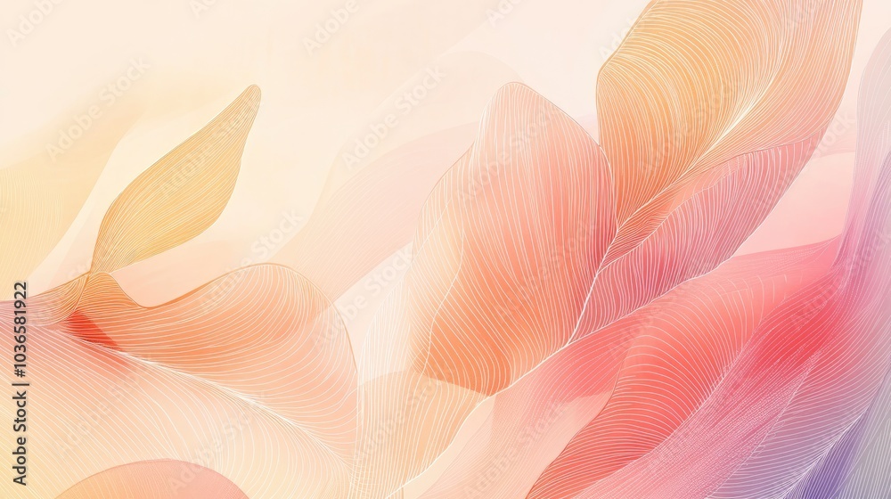 Line art illustration featuring a soft gentle background with subtle light lines and an abstract design Line art illustration featuring a soft gentle background with subtle light lines and an abstract design