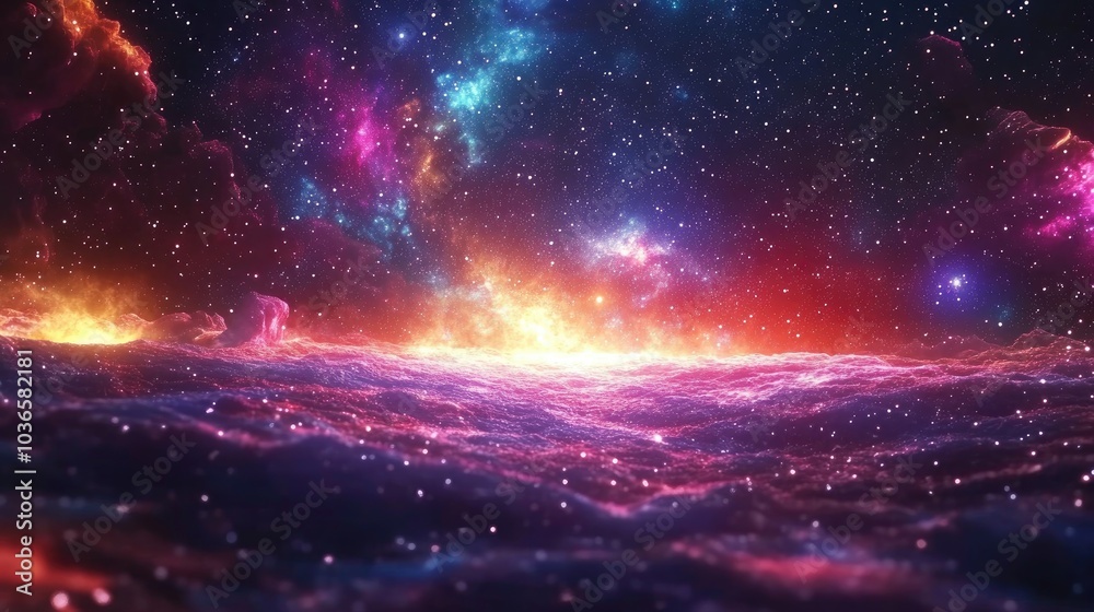 High definition star field background with a 3D cartoon rendering of a colorful starry night sky and outer space texture High definition star field background with a 3D cartoon rendering of a colorful starry night sky and outer space texture