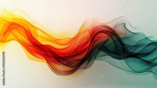 Juneteenth Celebration Background with Red Yellow Green Black Wavy Lines on White