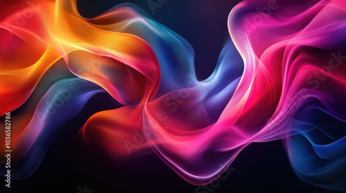 Elegant dark gradient background with flowing fluid patterns creating a colorful and sophisticated wallpaper design