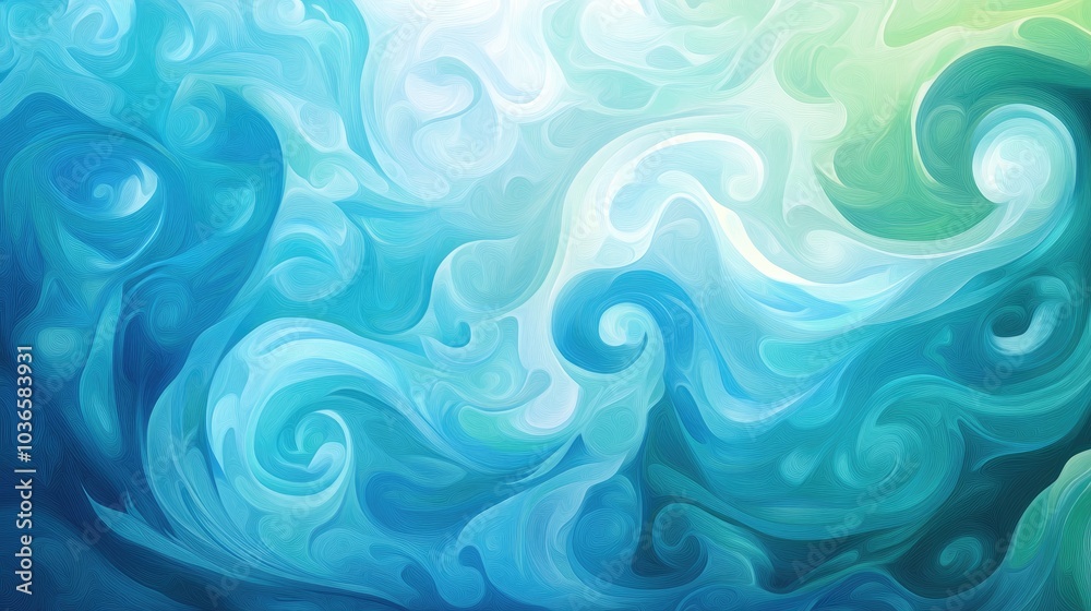 Fantasy sea backdrop illustration featuring swirling shades of blue and green suitable for printable paper designs Fantasy sea backdrop illustration featuring swirling shades of blue and green suitable for printable paper designs