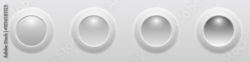 White grey shiny buttons fo...
