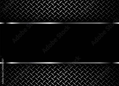 Black metal background with diamond plate texture pattern.