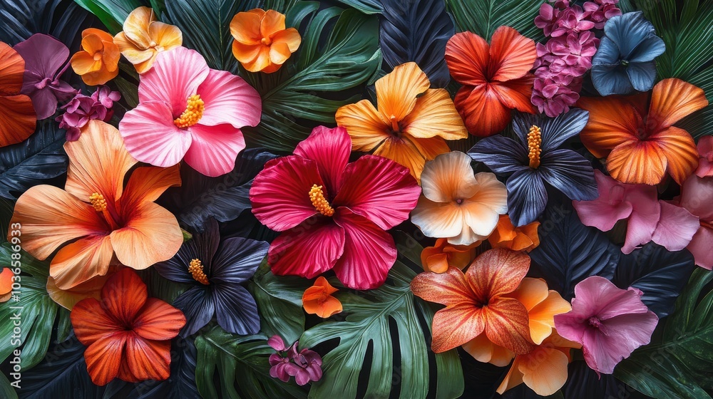 Floral Design Featuring Vibrant Tropical Blooms Floral Design Featuring Vibrant Tropical Blooms
