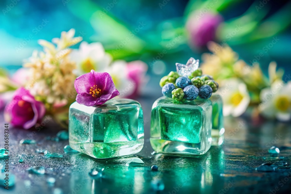 Opulent embellishments grace a silken canvas, where diamonds shimmer and buds bloom. Opulent embellishments grace a silken canvas, where diamonds shimmer and buds bloom.
