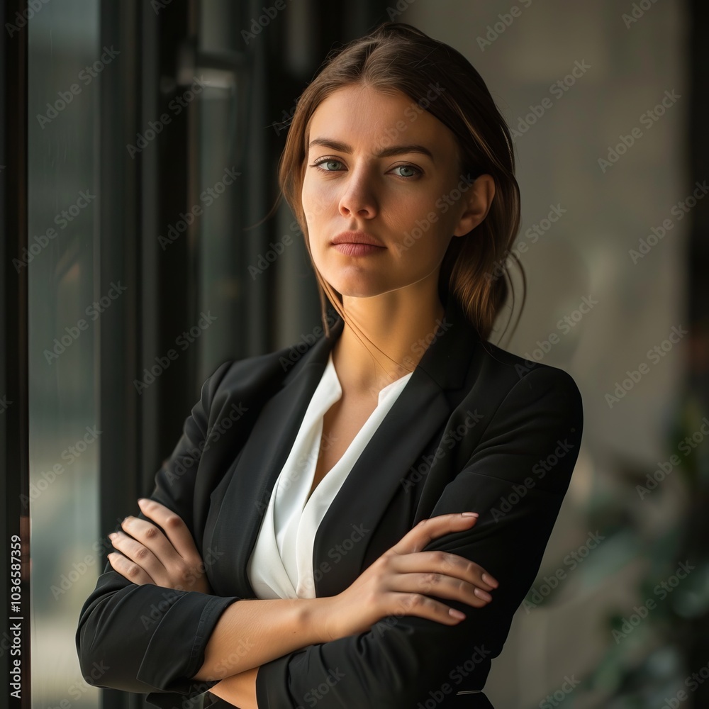 A businesswoman demonstrating resilience and determination. A businesswoman demonstrating resilience and determination.