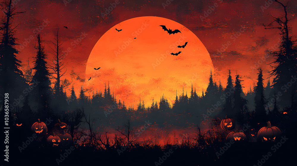 Halloween Poster Background with Orange Gradient – Simple Vector Design Ideal for Festive Flyers, Invitations, and Seasonal Marketing. Modern Minimalist Style for Halloween Themes.
