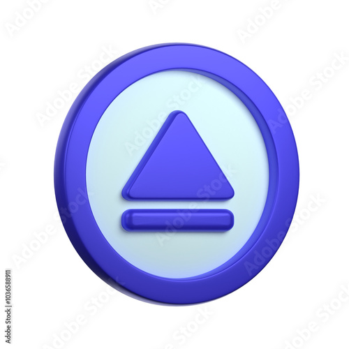 eject button in 3d illustration or Icon for music player photo