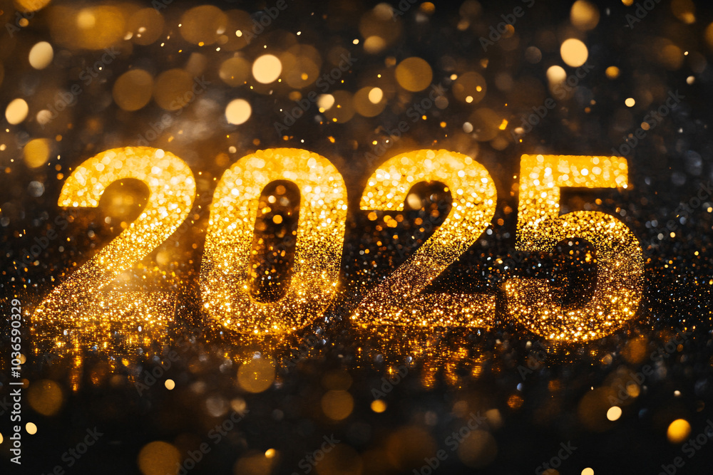 2025 Happy New Year Celebration With Glitter And Fireworks In Eve Night
2025 Happy New Year Celebration With Glitter And Fireworks In Eve Night