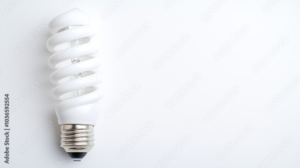 Energy-efficient spiral light bulb on white background Energy-efficient spiral light bulb on white background