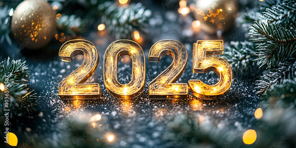 2025 Happy New Year Celebration With Glitter And Fireworks In Eve Night
2025 Happy New Year Celebration With Glitter And Fireworks In Eve Night