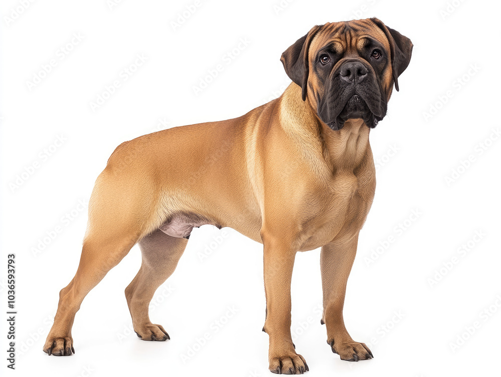 Calm Mastiff Posing Majestically, Showcasing Its Powerful Stance Calm Mastiff Posing Majestically, Showcasing Its Powerful Stance