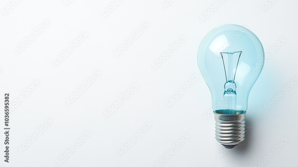 Blue Light Bulb on White Background Blue Light Bulb on White Background