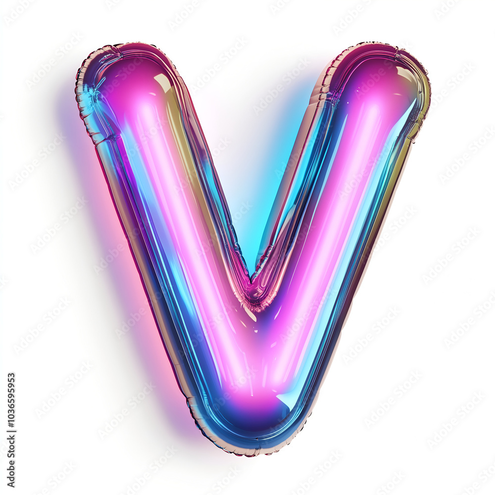 Shiny metallic balloon shaped like the letter Shiny metallic balloon shaped like the letter