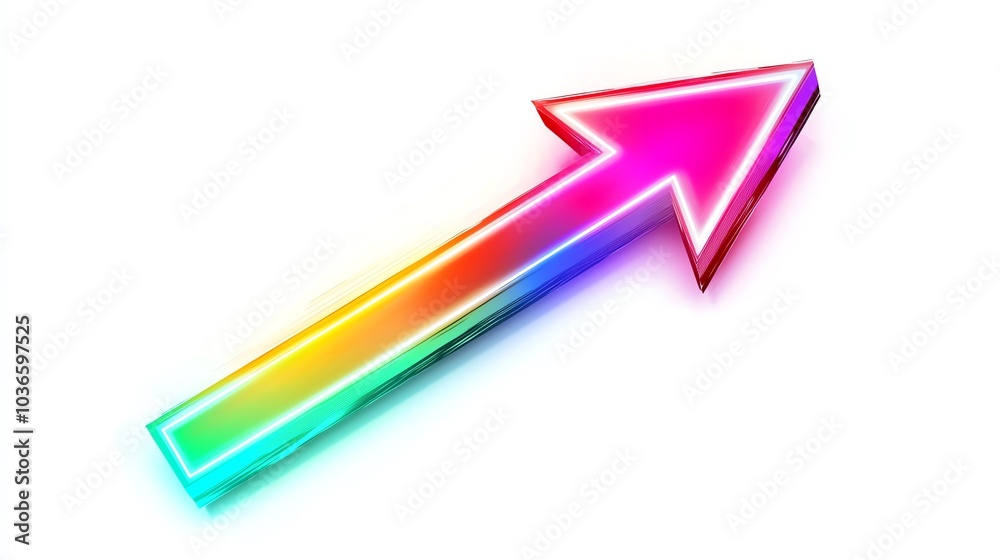 Colorful arrow design, vibrant rainbow hues, clear isolate background. Colorful arrow design, vibrant rainbow hues, clear isolate background.