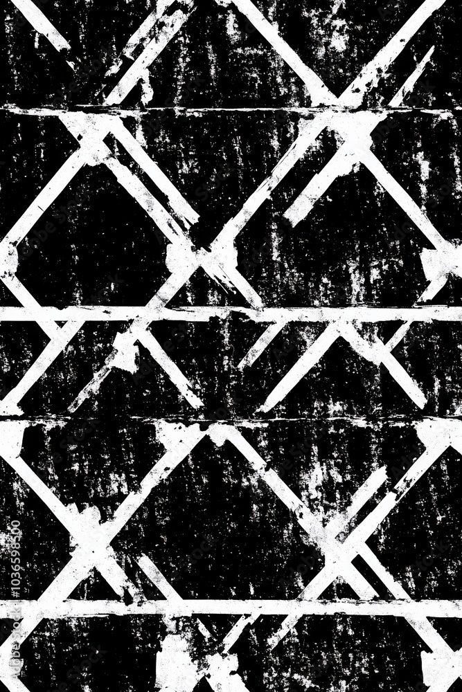 Fototapeta premium Distressed black overlay with a random tile pattern and gradient background, creating a textured and weathered look. Perfect for adding depth to designs, banners, or wallpapers.
