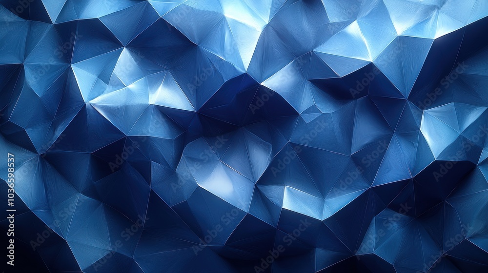 Blue abstract geometric background featuring triangular shapes in a three-dimensional design, ideal for digital artwork or textures Blue abstract geometric background featuring triangular shapes in a three-dimensional design, ideal for digital artwork or textures