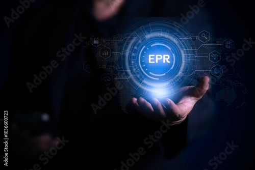 ERP Enterprise software, enterprise resource planning system, business technology, concepts