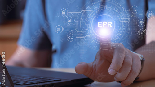 ERP Enterprise software, enterprise resource planning system, business technology, concepts