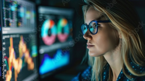 Free Download A businesswoman using data analytics to drive business growth. - GFXLoad