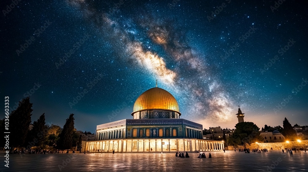 Fototapeta premium Isra Miraj The night Journey concept .