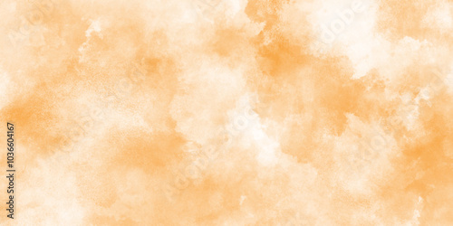 Paint leaks and ombre effects orange or brown watercolor, watercolor background textures with clouds and stains, Old paper texture with stains and scratches, Hand painted abstract cloud texture.