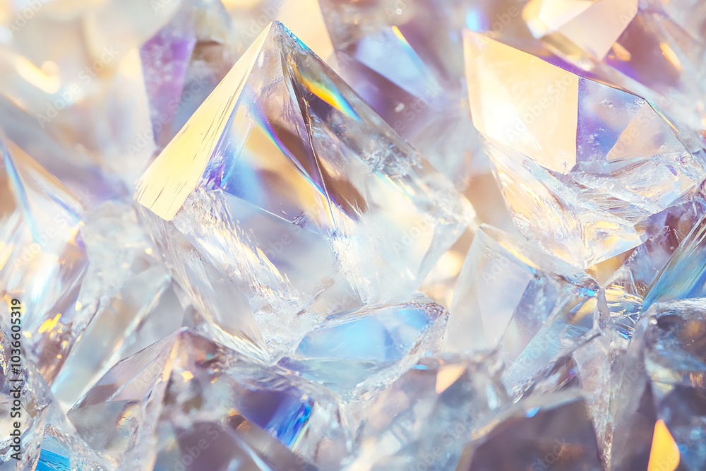 Glittering Crystal Shard Background with Radiant Sparkles and Prismatic Reflections for Elegant Designs Glittering Crystal Shard Background with Radiant Sparkles and Prismatic Reflections for Elegant Designs