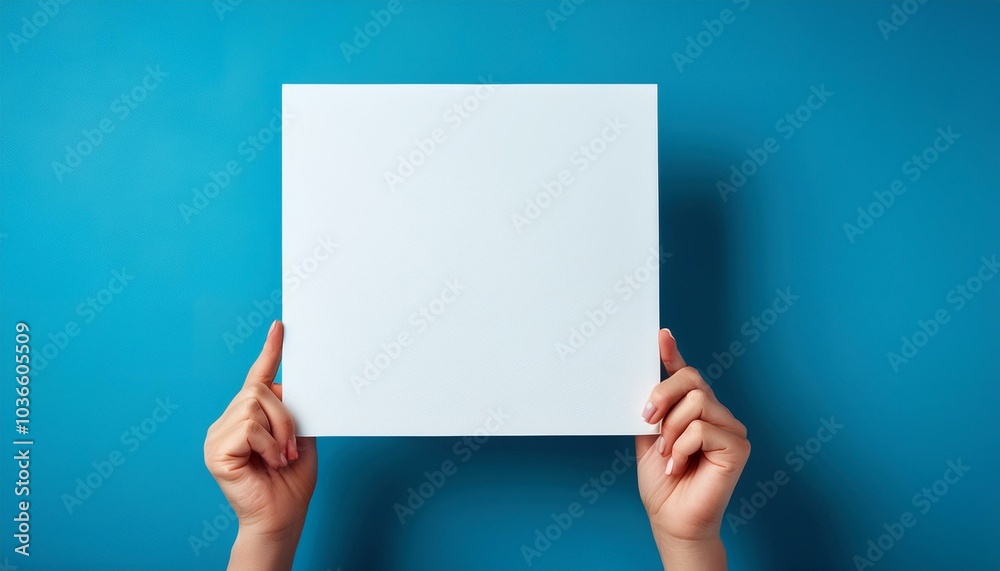 A hand holding a large panel captures attention effectively. A hand holding a large panel captures attention effectively.