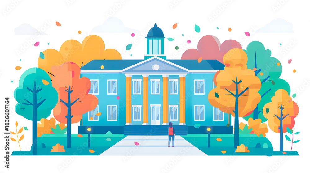 Fototapeta premium University vector flat minimalistic isolated illustration