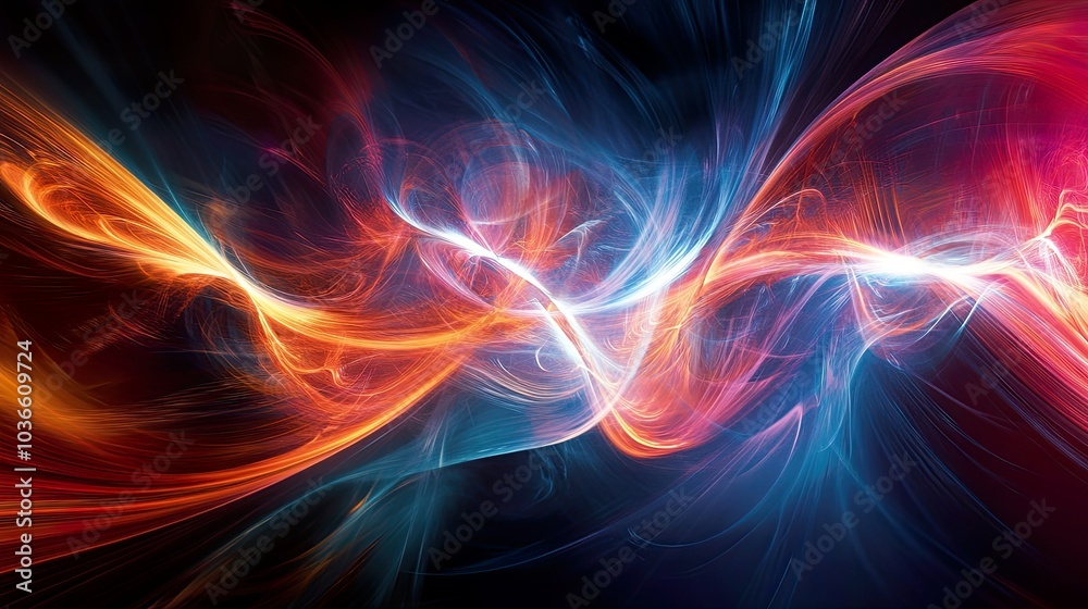 Fototapeta premium An artistic hologram of an abstract design concept, featuring evolving shapes and light effects in a visually stunning display