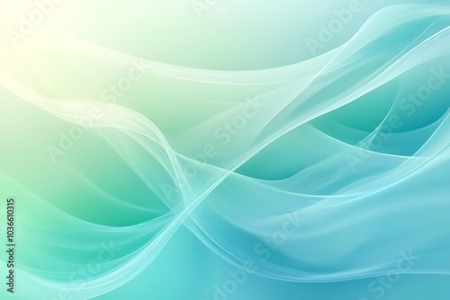 Abstract background with smooth lines in green and blue colors, abstract background