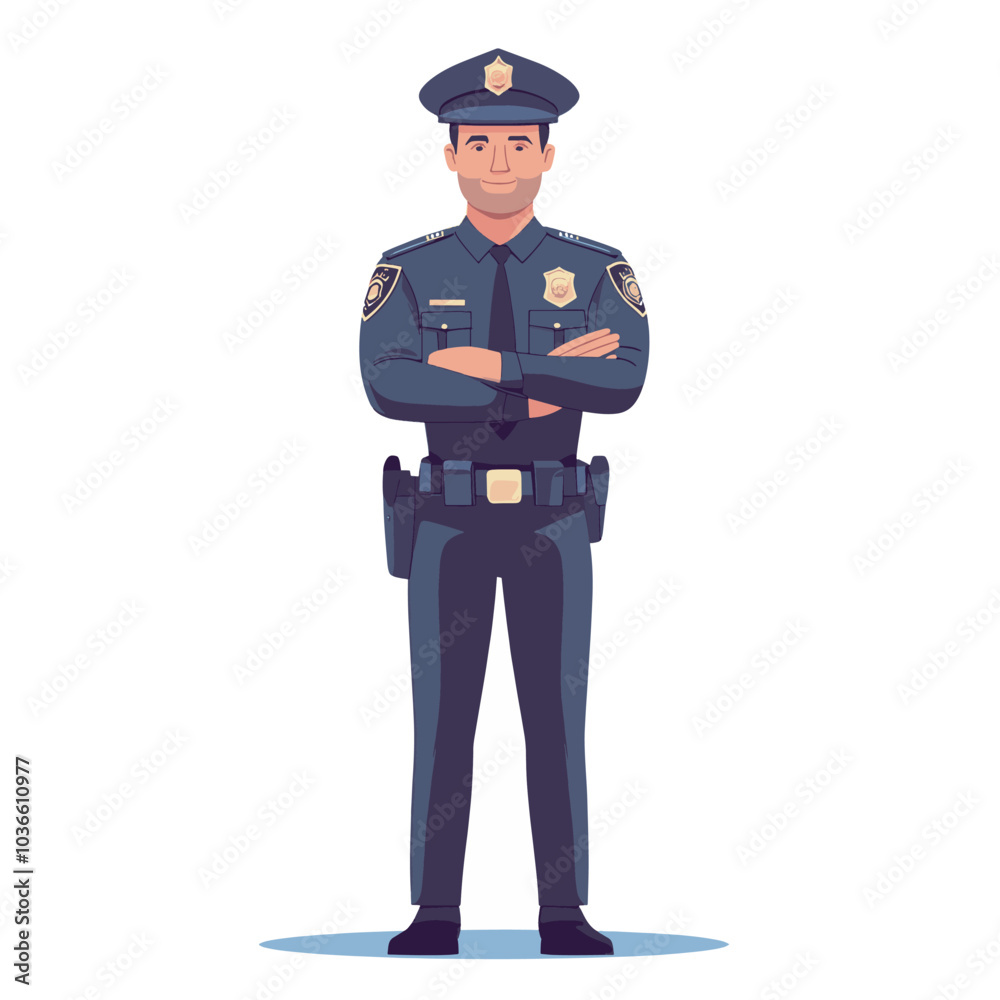 police standing guard vector illustration police standing guard vector illustration