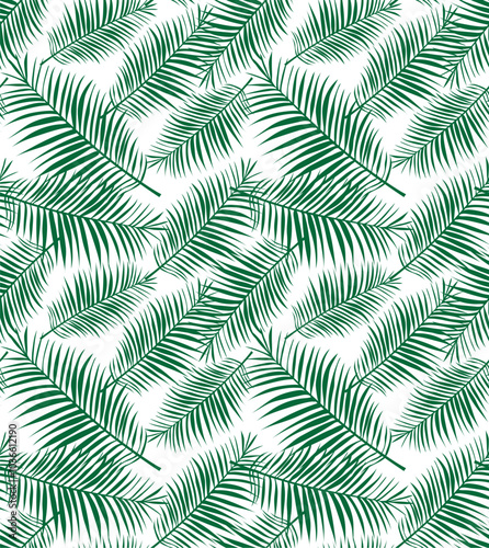 Palm Tree Leaves Seamless Repeating Pattern Vector Tshirt Design