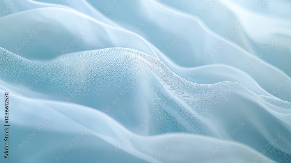 Obraz premium A pastel blue background with subtle wave-like patterns, gently moving to create a calm and soothing atmosphere