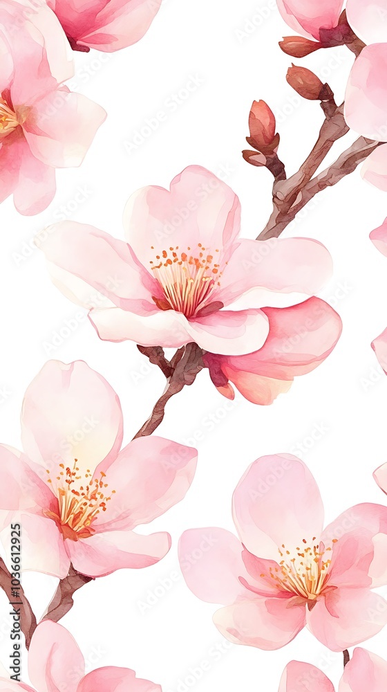 Cherry blossom sakura on white background. Cherry blossom sakura on white background.