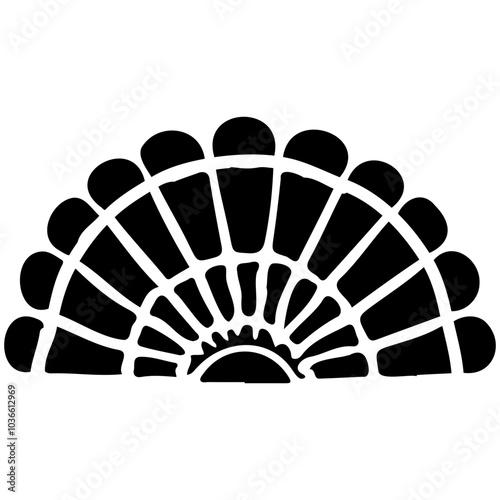 Minimal Turkey Tail Silhouette
