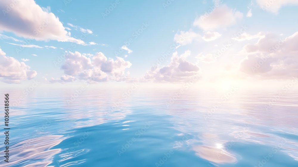 Beautiful seascape with sun reflected in water. Nature composition Beautiful seascape with sun reflected in water. Nature composition