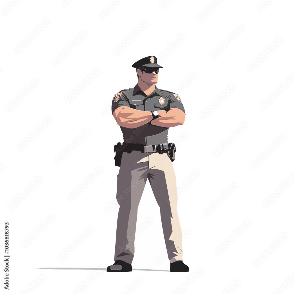police standing guard vector illustration police standing guard vector illustration