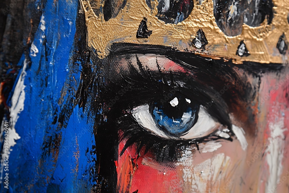 Portrait of a beautiful woman with golden crown on her head Portrait of a beautiful woman with golden crown on her head