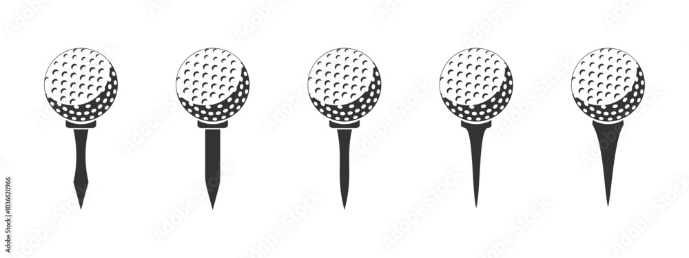 set of golf tee designs, various shapes with golf balls, editable vector eps 10 set of golf tee designs, various shapes with golf balls, editable vector eps 10