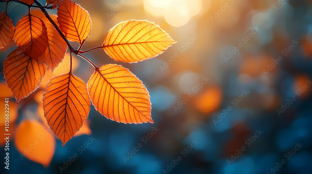 Orange fall leaves in park, autumn natural background Orange fall leaves in park, autumn natural background
