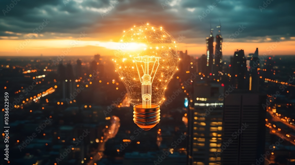 Bright idea for business growth. Bright idea for business growth.