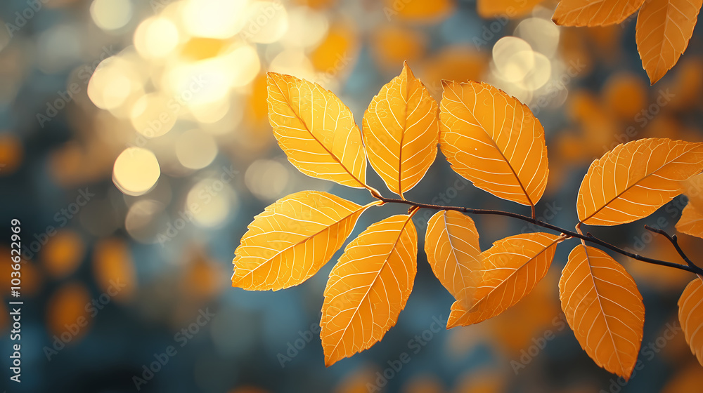 Orange fall leaves in park, autumn natural background Orange fall leaves in park, autumn natural background