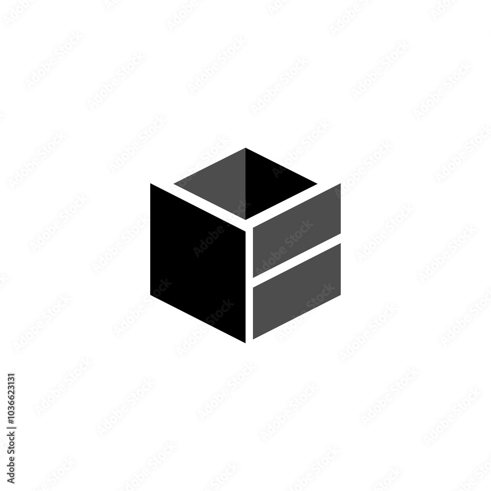 Cube design icon isolated on transparent background Cube design icon isolated on transparent background