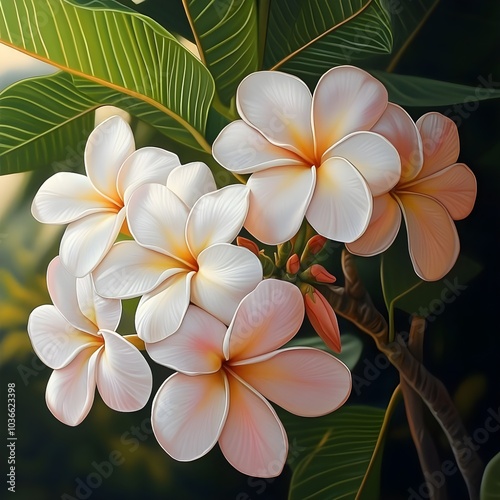 Tropical Serenity Plumeria in Morning Light