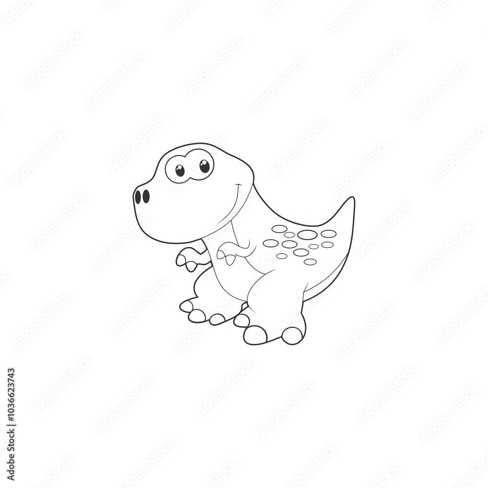 Fototapeta premium Cute dinosaur cartoon icon isolated on transparent background