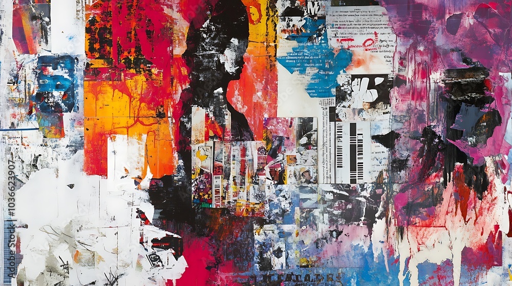 Abstract background of collage of old colorful paper of the town country Abstract background of collage of old colorful paper of the town country