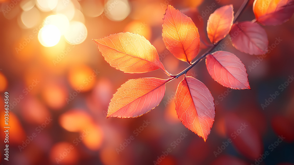 Orange fall leaves in park, autumn natural background Orange fall leaves in park, autumn natural background